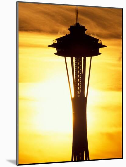 Space Needle at Sunset, Seattle, Washington, USA-Paul Souders-Mounted Photographic Print