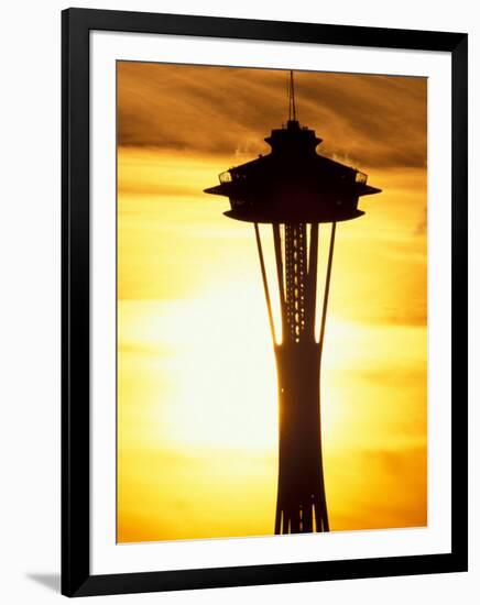 Space Needle at Sunset, Seattle, Washington, USA-Paul Souders-Framed Photographic Print