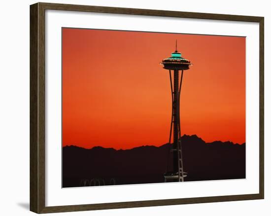 Space Needle at Sunset, Seattle, Washington, USA-David Barnes-Framed Photographic Print