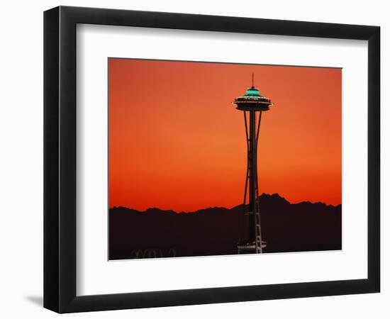 Space Needle at Sunset, Seattle, Washington, USA-David Barnes-Framed Photographic Print