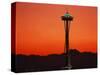 Space Needle at Sunset, Seattle, Washington, USA-David Barnes-Stretched Canvas