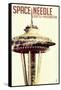 Space Needle - Double Exposure - Seattle, Washington-Lantern Press-Framed Stretched Canvas