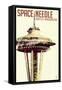 Space Needle - Double Exposure - Seattle, Washington-Lantern Press-Framed Stretched Canvas