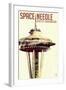 Space Needle - Double Exposure - Seattle, Washington-Lantern Press-Framed Art Print