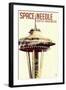 Space Needle - Double Exposure - Seattle, Washington-Lantern Press-Framed Art Print