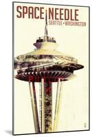 Space Needle - Double Exposure - Seattle, Washington-Lantern Press-Mounted Art Print