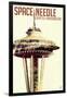 Space Needle - Double Exposure - Seattle, Washington-Lantern Press-Framed Art Print