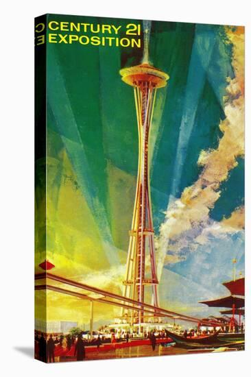 Space Needle Exposition, Seattle, WA - Seattle, WA-Lantern Press-Stretched Canvas