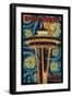 Space Needle Mosaic - Seattle, WA-Lantern Press-Framed Art Print