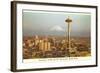 Space Needle, Mt. Rainier, Seattle, Washington-null-Framed Art Print