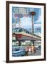 Space Needle Opening Day Scene - Seattle, WA-Lantern Press-Framed Art Print