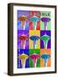 Space Needle Pop Art - Seattle, WA-Lantern Press-Framed Art Print