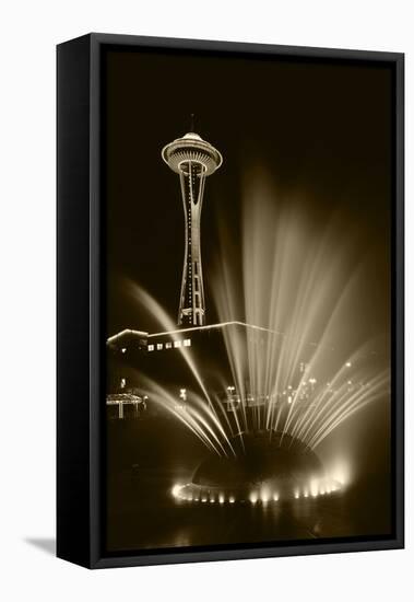 Space Needle Tower with Fountain, Seattle, Washington, USA-Paul Souders-Framed Stretched Canvas