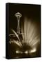 Space Needle Tower with Fountain, Seattle, Washington, USA-Paul Souders-Framed Stretched Canvas
