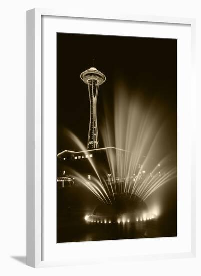 Space Needle Tower with Fountain, Seattle, Washington, USA-Paul Souders-Framed Photographic Print