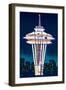 Space Needle - Typography - Seattle, Washington-Lantern Press-Framed Art Print