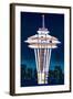 Space Needle - Typography - Seattle, Washington-Lantern Press-Framed Art Print