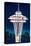 Space Needle - Typography - Seattle, Washington-Lantern Press-Stretched Canvas