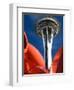 Space Needle with Olympic Iliad Sculpture, Seattle Center, Seattle, Washington, USA-Jamie & Judy Wild-Framed Photographic Print