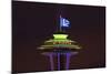 Space Needle with Seahawk colors and 12th man flag. Washington, USA-Jamie & Judy Wild-Mounted Photographic Print