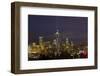 Space Needle with Seahawk colors and 12th man flag. Washington, USA-Jamie & Judy Wild-Framed Photographic Print