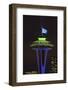 Space Needle with Seahawk colors and 12th man flag. Washington, USA-Jamie & Judy Wild-Framed Photographic Print