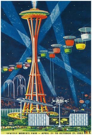 Space Needle Worlds Fair Poster - Seattle, Wa' Posters