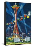 Space Needle Worlds Fair Poster - Seattle, WA-Lantern Press-Framed Stretched Canvas