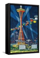 Space Needle Worlds Fair Poster - Seattle, WA-Lantern Press-Framed Stretched Canvas