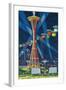 Space Needle Worlds Fair Poster - Seattle, WA-Lantern Press-Framed Art Print