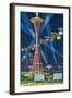 Space Needle Worlds Fair Poster - Seattle, WA-Lantern Press-Framed Art Print