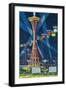 Space Needle Worlds Fair Poster - Seattle, WA-Lantern Press-Framed Premium Giclee Print