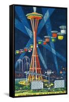 Space Needle Worlds Fair Poster - Seattle, WA-Lantern Press-Framed Stretched Canvas