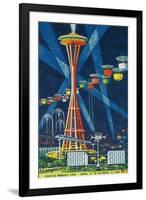 Space Needle Worlds Fair Poster - Seattle, WA-Lantern Press-Framed Art Print
