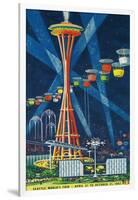 Space Needle Worlds Fair Poster - Seattle, WA-Lantern Press-Framed Art Print