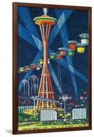 Space Needle Worlds Fair Poster - Seattle, WA-Lantern Press-Framed Art Print
