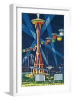 Space Needle Worlds Fair Poster - Seattle, WA-Lantern Press-Framed Art Print