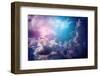 Space of Night Sky with Cloud and Stars.-nednapa-Framed Photographic Print