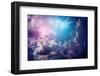 Space of Night Sky with Cloud and Stars.-nednapa-Framed Photographic Print