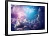 Space of Night Sky with Cloud and Stars.-nednapa-Framed Photographic Print