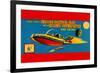 Space Patrol Car with Radio Operator-null-Framed Premium Giclee Print