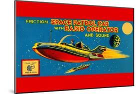 Space Patrol Car with Radio Operator-null-Mounted Art Print