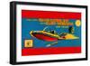 Space Patrol Car with Radio Operator-null-Framed Premium Giclee Print