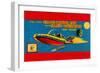 Space Patrol Car with Radio Operator-null-Framed Premium Giclee Print