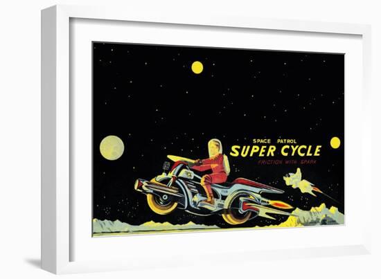 Space Patrol Super Cycle-null-Framed Art Print