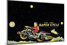 Space Patrol Super Cycle-null-Mounted Art Print