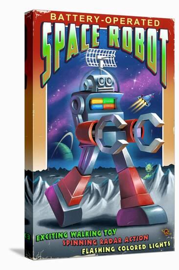 Space Robot-Lantern Press-Stretched Canvas