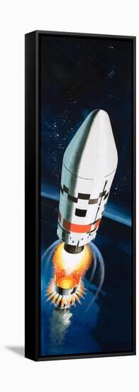 Space Rocket-Wilf Hardy-Framed Stretched Canvas