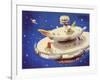 Space Satellite Serving as a Staging Post for Interplanetary Travel-null-Framed Art Print