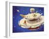 Space Satellite Serving as a Staging Post for Interplanetary Travel-null-Framed Art Print